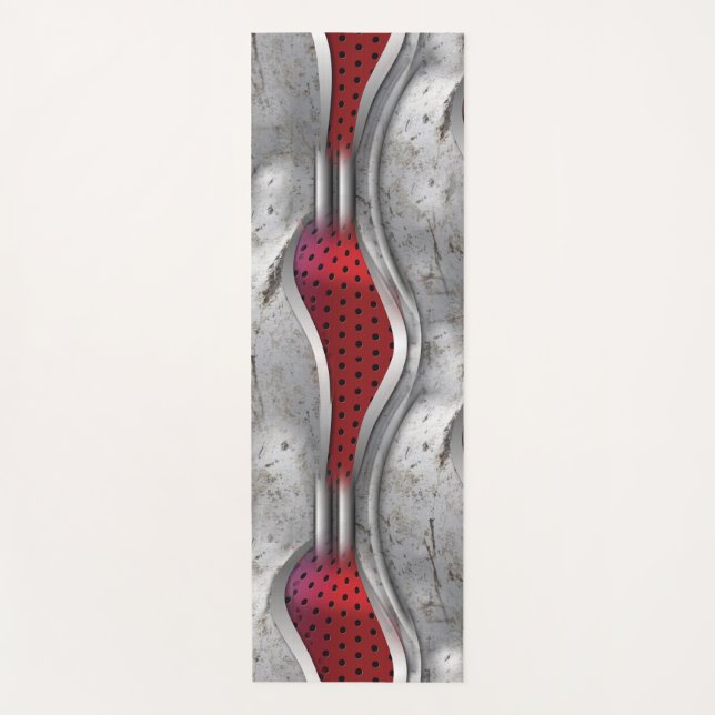 Das kühne Metallic 3D Red Gray Texture Look Yogamatte (Vorderseite)