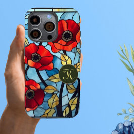 Das kühne rote Mohngarten Feminine Monogramm iPhone 16 Pro Hülle