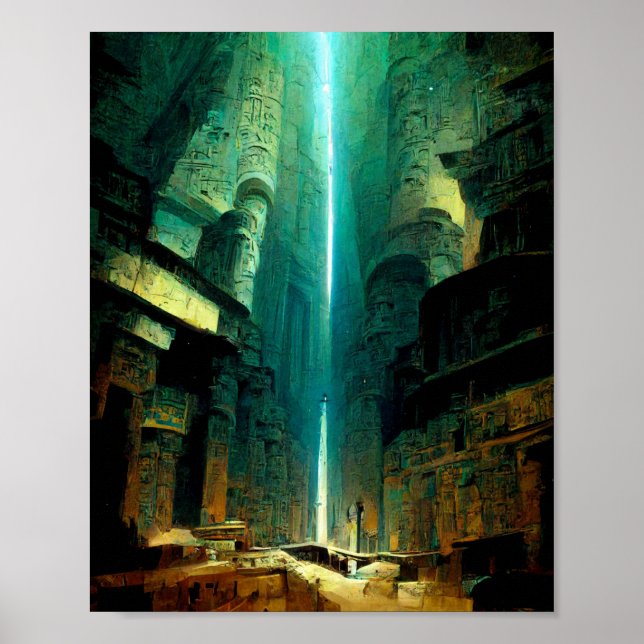 Das Kunst-Poster der Science Fiction Stone City Poster (Vorne)