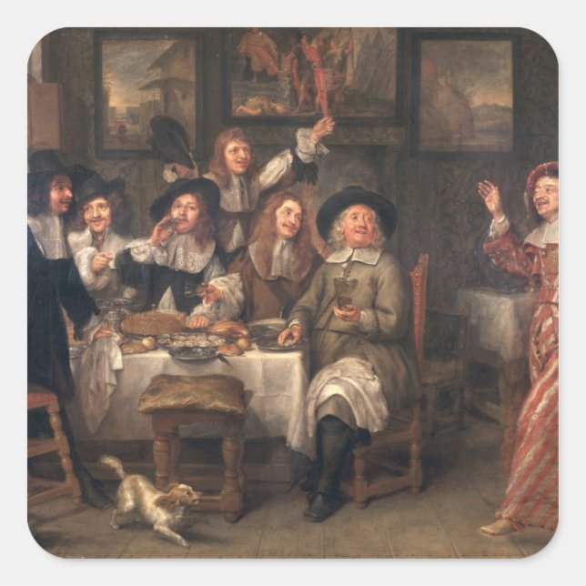Das Künstleressen Quadratischer Aufkleber (Vorderseite)
