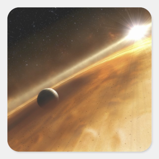 Das künstlerische Konzept des Sterns Fomalhaut Quadratischer Aufkleber (Vorderseite)