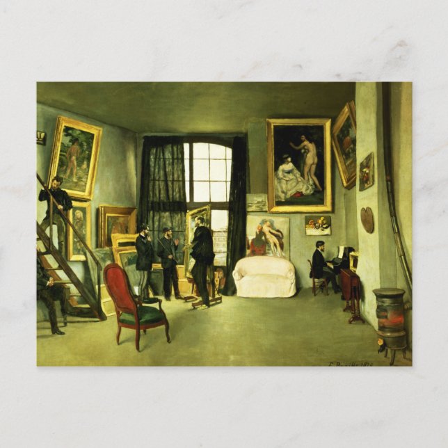 Das Künstlerstudio, 1870 Postkarte (Vorderseite)