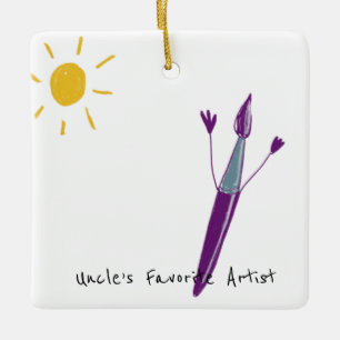 Das Kunstwerk Ihres Kindes zu Weihnachten Keramikornament