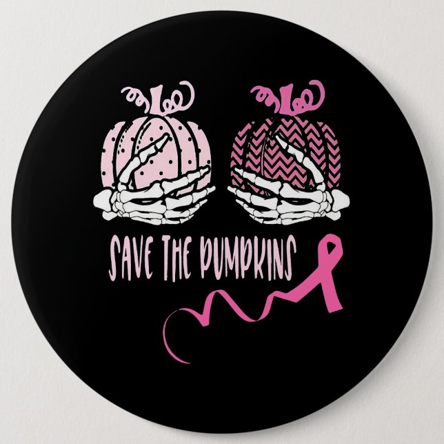 Das Kürbisknochen Hand Breast Cancer Aware gerette Button (Vorderseite)