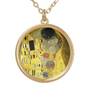 Das Kuss ~ Gustav Klimt Vergoldete Kette