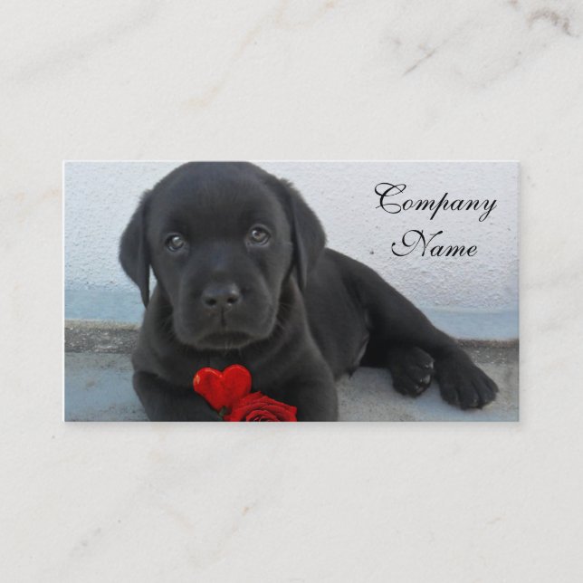Das Labrador-Welpe des Valentinsgrußes Visitenkarte (Vorderseite)
