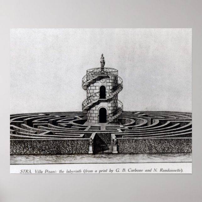 Das Labyrinth der Villa Pisani von Stra Poster (Vorne)