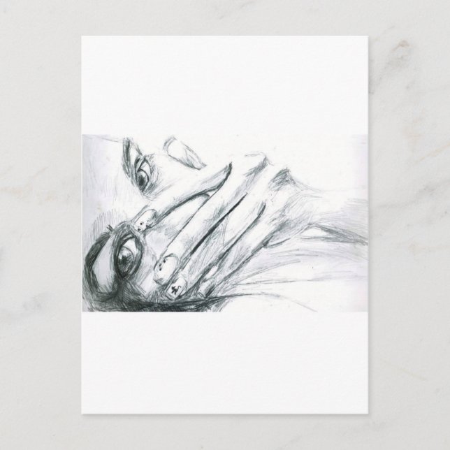 Das Lächeln verbergen Postkarte (Vorderseite)