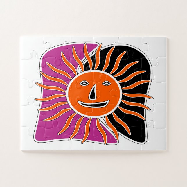 Das lächelnde Sonnenlicht-Gesichtspuzzle (Horizontal)