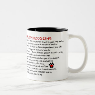 Das Lachen des Hundes mit ihren Schwänzen Zweifarbige Tasse