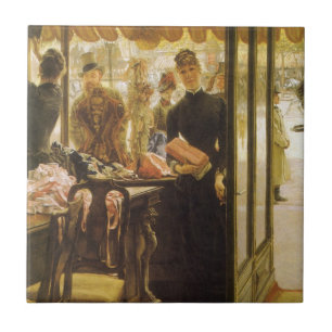 Das Ladenmädchen von James Tissot, viktorianische Fliese