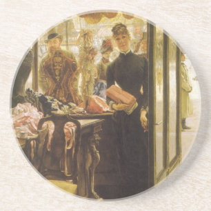 Das Ladenmädchen von James Tissot, viktorianische  Sandstein Untersetzer