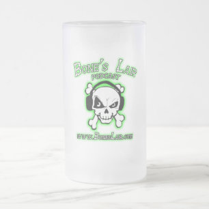 Das Lager-Logo des Knochens Mattglas Bierglas