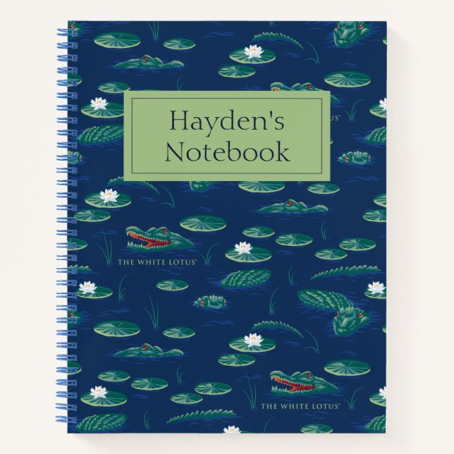 Das Lagoon-Muster des weißen Lotus Alligator Notizbuch (Vorderseite)