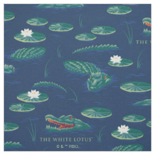 Das Lagoon-Muster des weißen Lotus Alligator Stoff