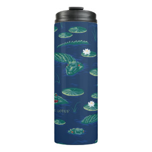 Das Lagoon-Muster des weißen Lotus Alligator Thermosbecher