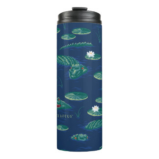 Das Lagoon-Muster des weißen Lotus Alligator Thermosbecher