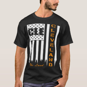 Das Land Cleveland mit der US-Flagge T-Shirt