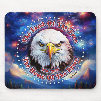 Das Land der Freien Zuhause Brauner Adler Feuerwer Mousepad