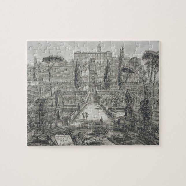 Das Landhaus d'Este bei Tivoli (Stich) (Horizontal)