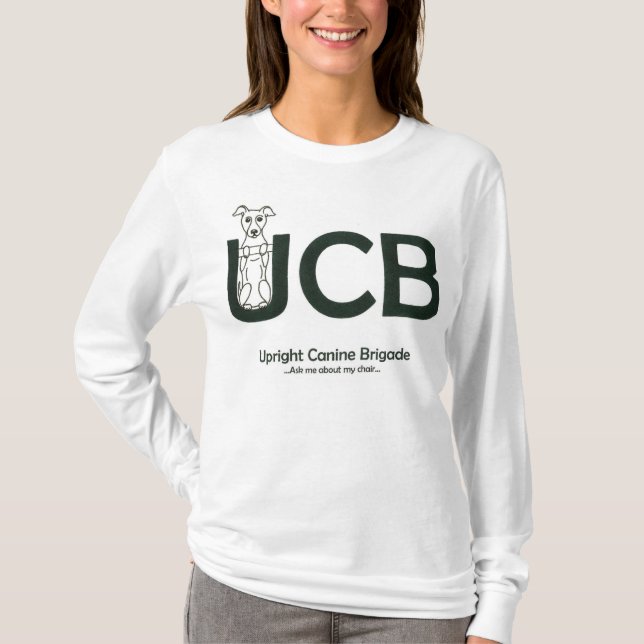 Das lange Sleeved T-Shirt der aufrechten Hunde- (Vorderseite)