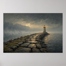 Das Langwellenbrecher-Leuchtturm-Gemälde