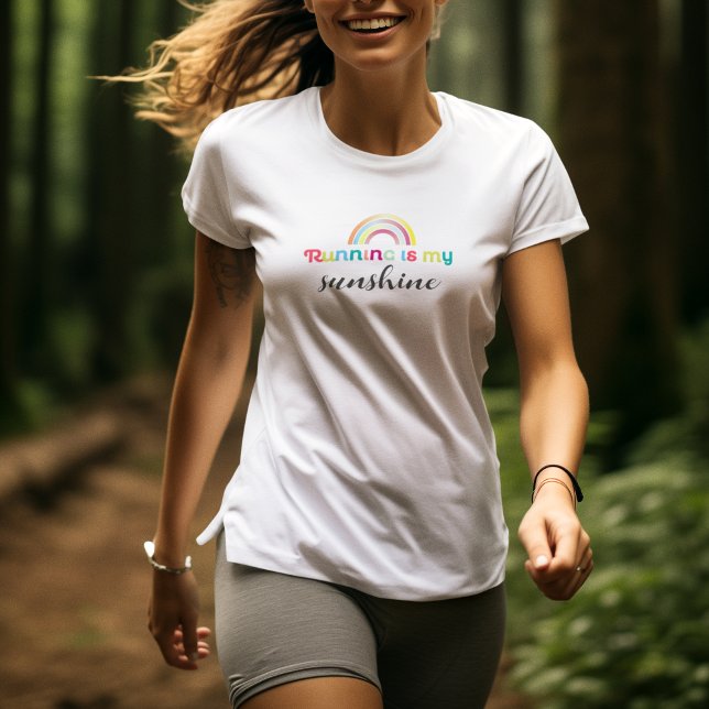 Das Laufen ist mein Sonnenschein farbenfroh Rainbo T-Shirt (Von Creator hochgeladen)