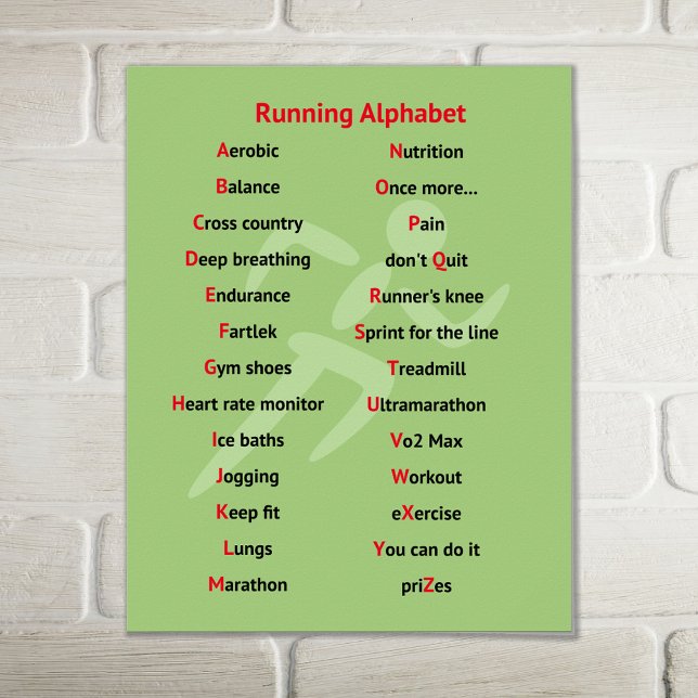 Das Laufen von Alphabeten macht inspirierend Poster (Von Creator hochgeladen)