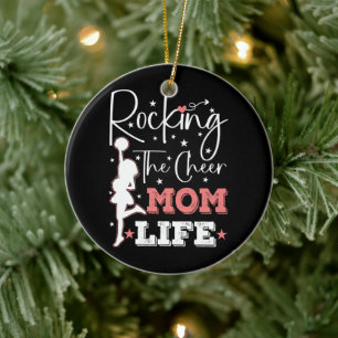 Das Leben als Cheer-Mom rocken Lustiger Cheerleade Keramik Ornament