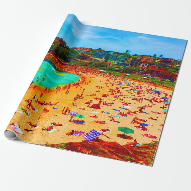 Das Leben am Meer ist farbenfroh Geschenkpapier (Ungerollt)