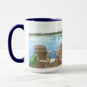 Das Leben am See ist besser, Adirondack-Stühle, T Tasse