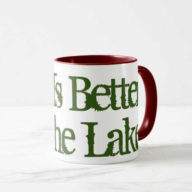Das Leben am See ist besser, benutzerdefinierte Fa Tasse (VorderseiteRechts)