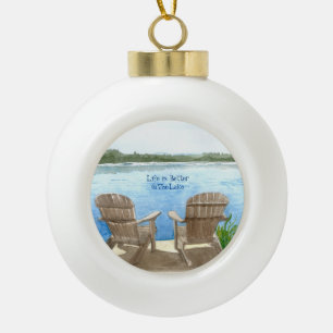 Das Leben am See ist besser Keramik Kugel-Ornament