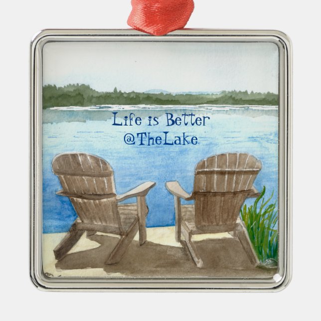 Das Leben am See ist besser Ornament Aus Metall (Vorne)