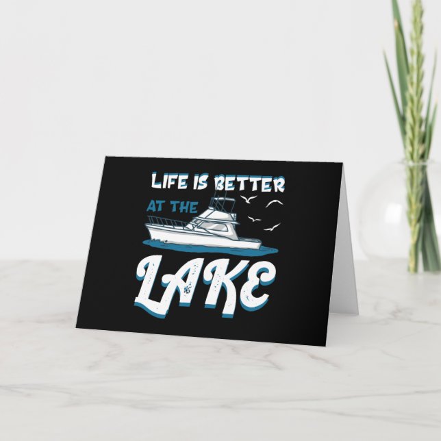 Das Leben am See ist besser - Pontoon Boat Geschen Karte (Vorderseite)