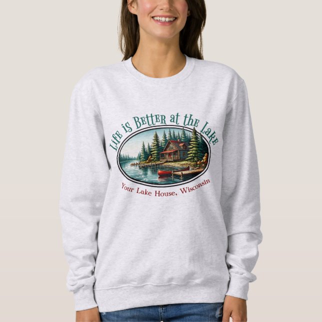 Das Leben am See ist besser Sweatshirt (Vorderseite)