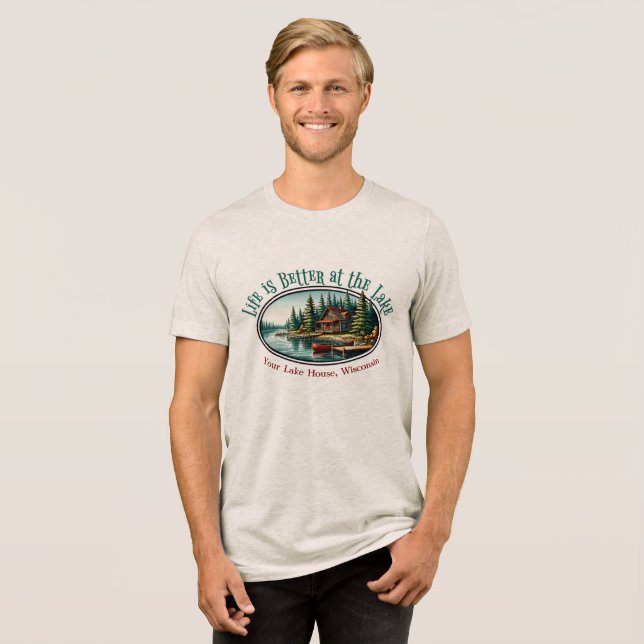 Das Leben am See ist besser Tri-Blend Shirt (Vorderseite voll)