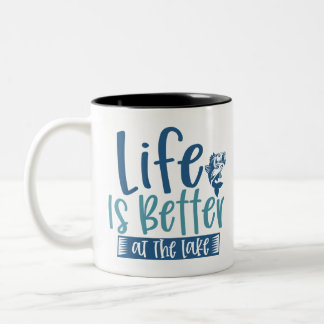 Das Leben am See ist besser Zweifarbige Tasse