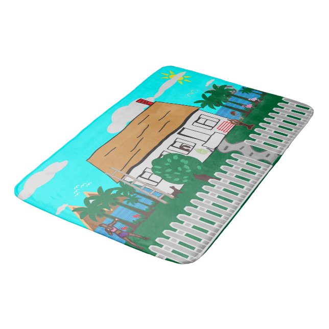 Das Leben am Strand Badematte (Schrägansicht)