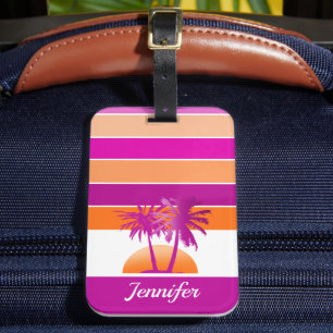 Das Leben am Strand Cool Sonnenuntergang Rosa und Gepäckanhänger