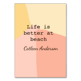 Das Leben am Strand gelb orange boho rustikal Tischnummer