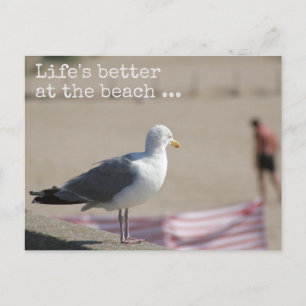 Das Leben am Strand ist besser - Fun Zitat Postkar Postkarte