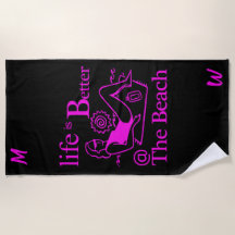 Das Leben am Strand ist besser Hot Pink Black