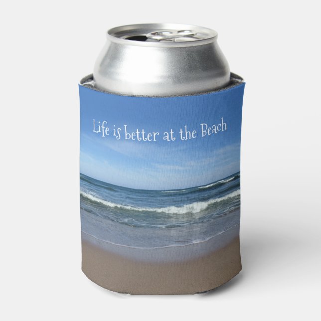Das Leben am Strand ist besser (individualisierbar Dosenkühler (Kanne Vorderseite)