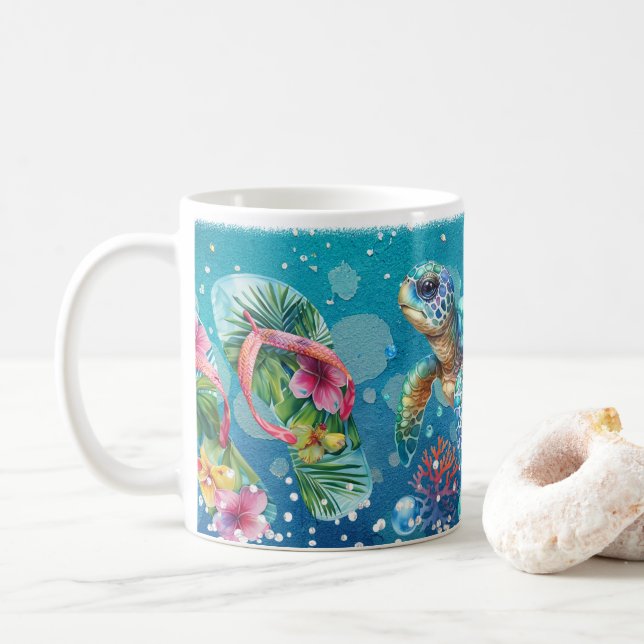Das Leben am Strand ist besser Kaffeetasse (Mit Donut)