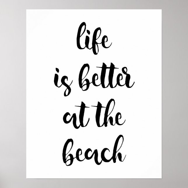 Das Leben am Strand ist besser Poster (Vorne)
