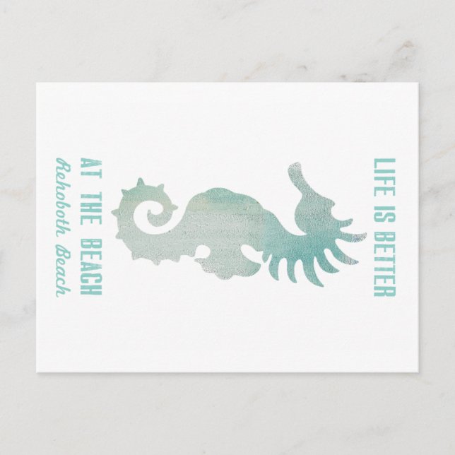 Das Leben am Strand ist besser. Postkarte (Vorderseite)