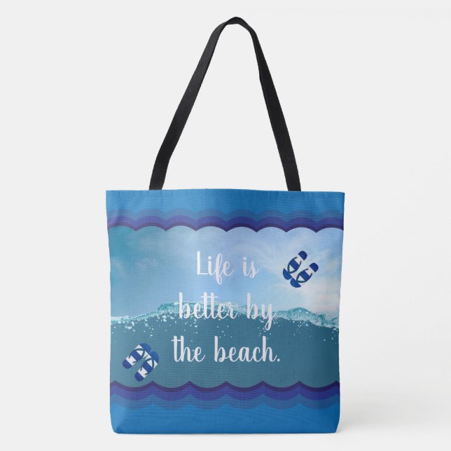 Das Leben am Strand ist besser Tasche (Vorderseite)
