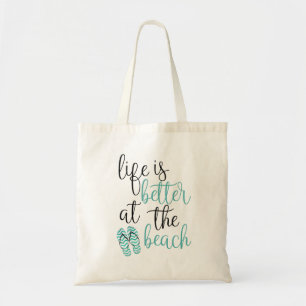 Das Leben am Strand ist Niedlicher Flip Flops Tragetasche