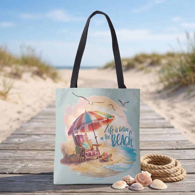 Das Leben am Strand ist schöner Tasche (Life Is Better on the Beach Coastal Aesthetic Tote Bag)